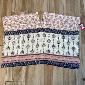 Vince Camuto Pink and Navy Patterned Blouse